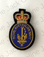 RAN Crest Gold Wire Pocket Badge with pins on back