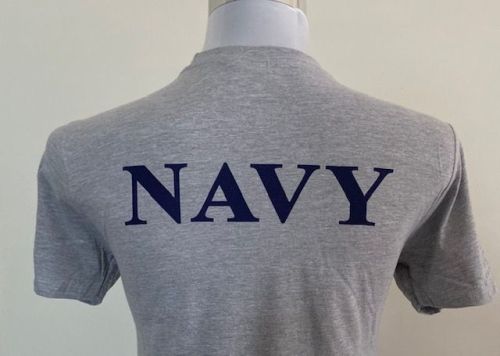  Grey Uniform Undershirt   (Navy print on back)
