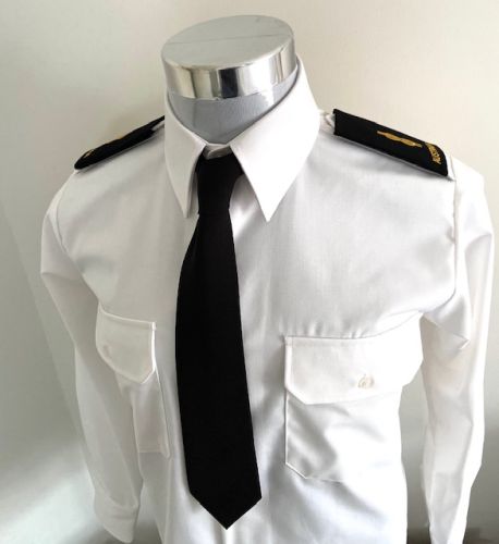 White Epaulette Uniform Shirt Long Sleeve