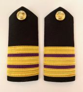3 Stripe Hardboard Engineer (Pair) Epaulette (12mm)+ Purple